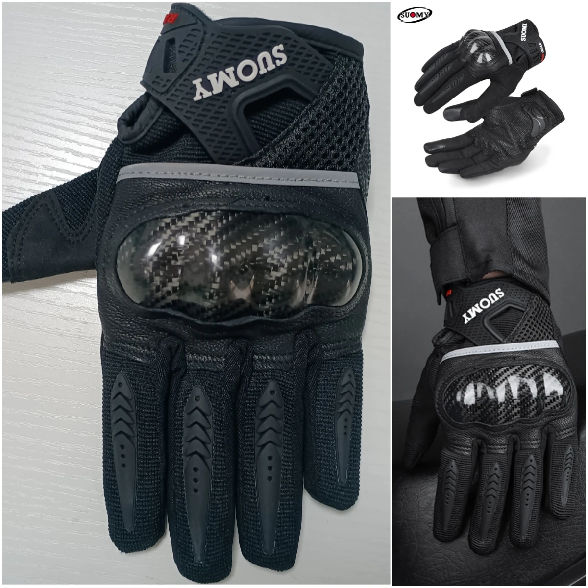 

SUOMY Unisex Summer Motorcycle Riding Gloves - Hard Shell Protection with Touch Screen Function, Anti-Slip & Breathable (M-XXL)