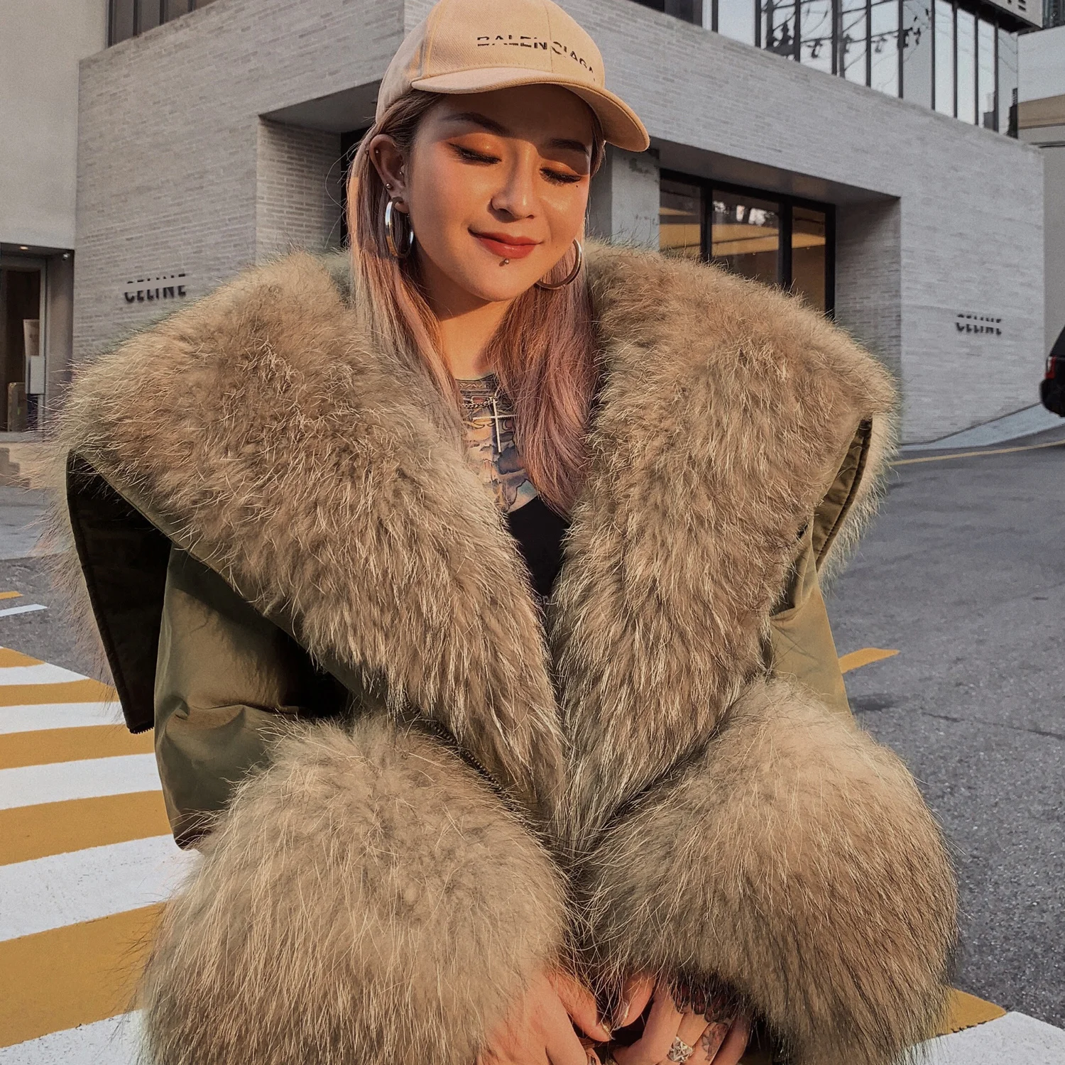 Parka Fur Real Winter Fox Women Coat 2023 KoreanWomen's Down Liner Fur Coat Removable Big Fox Fur Jacket Female Streetwear Women