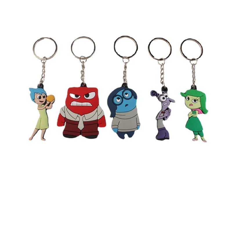 Cartoon Anime Inside Out Disney Series PVC Doll Cars Keychain Pendant for Men and Women\'s Universal Decorative Product Accessory