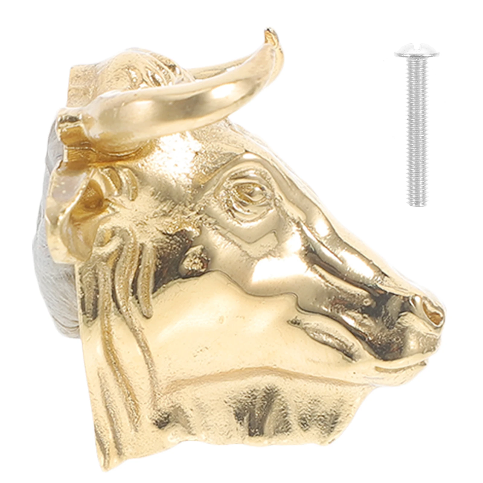 

Brass Cow Head Cabinet Drawer Pull Handle Decorative Door Knob Cupboard Knob for Wardrobe Kitchen Room Metal Pull