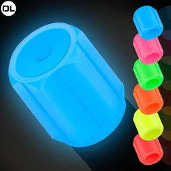 4pcs Luminous Tire Valve Caps Car Motorcycle Bicycle Wheel Tyre Hub Night Glowing Caps Tire Valve Stem Cover Fluorescent Decor