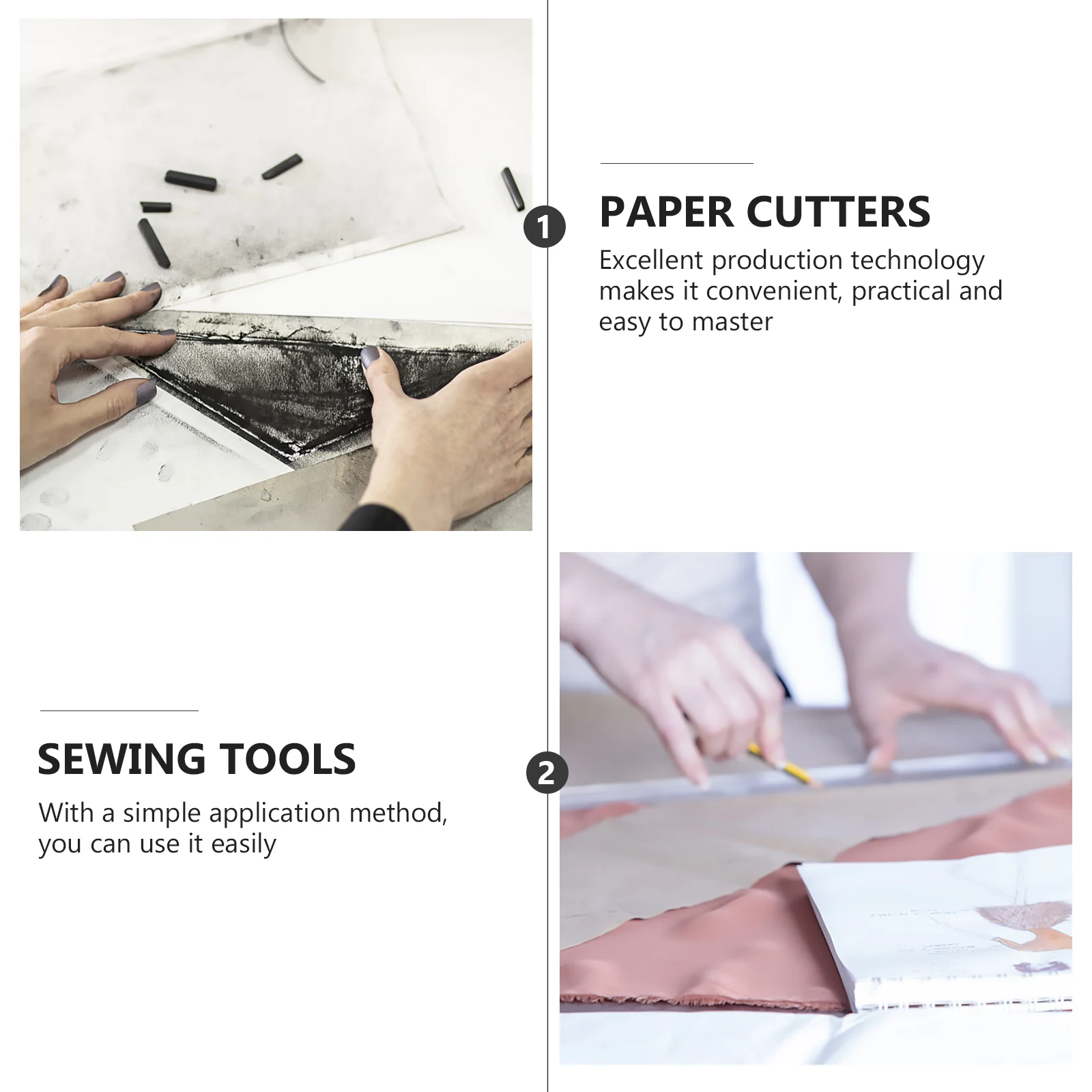 

5pcs Plastic Office Portable Sewing Paper Presser Tool for Easy Craft Durable Fine Art Paper Cutting Seam