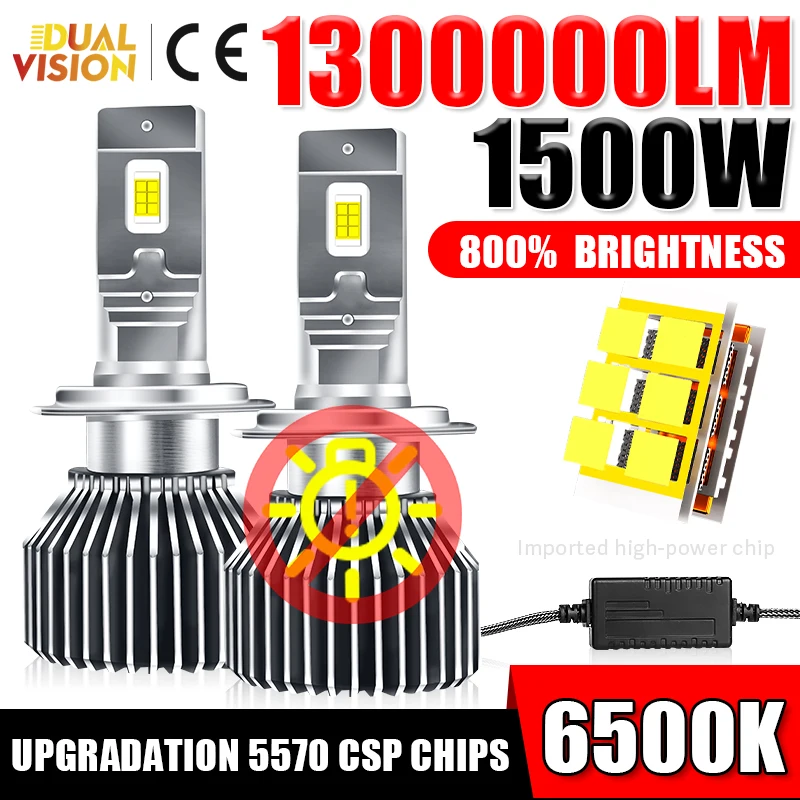 

Светодиодная фара K5C H7 1300000 LM H4 H11 LED 6500K Автомобильная лампа 1500 Вт Высокая мощность H1 H8 H9 9005 HB3 9006 HB4 9012 HIR2 Дальний ближний свет 12 В