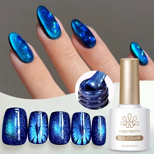 BORN PRETTY 10ml mineral azul gato esmalte de uñas de Gel magnético impresionante efecto de brillo de larga duración remojo DIY manicura artística de uñas