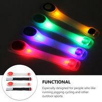2 Pcs Luminous Armband Unique Shape LED Slap Bracelets Working Lamp Reflective Wristbands Pvc Safety