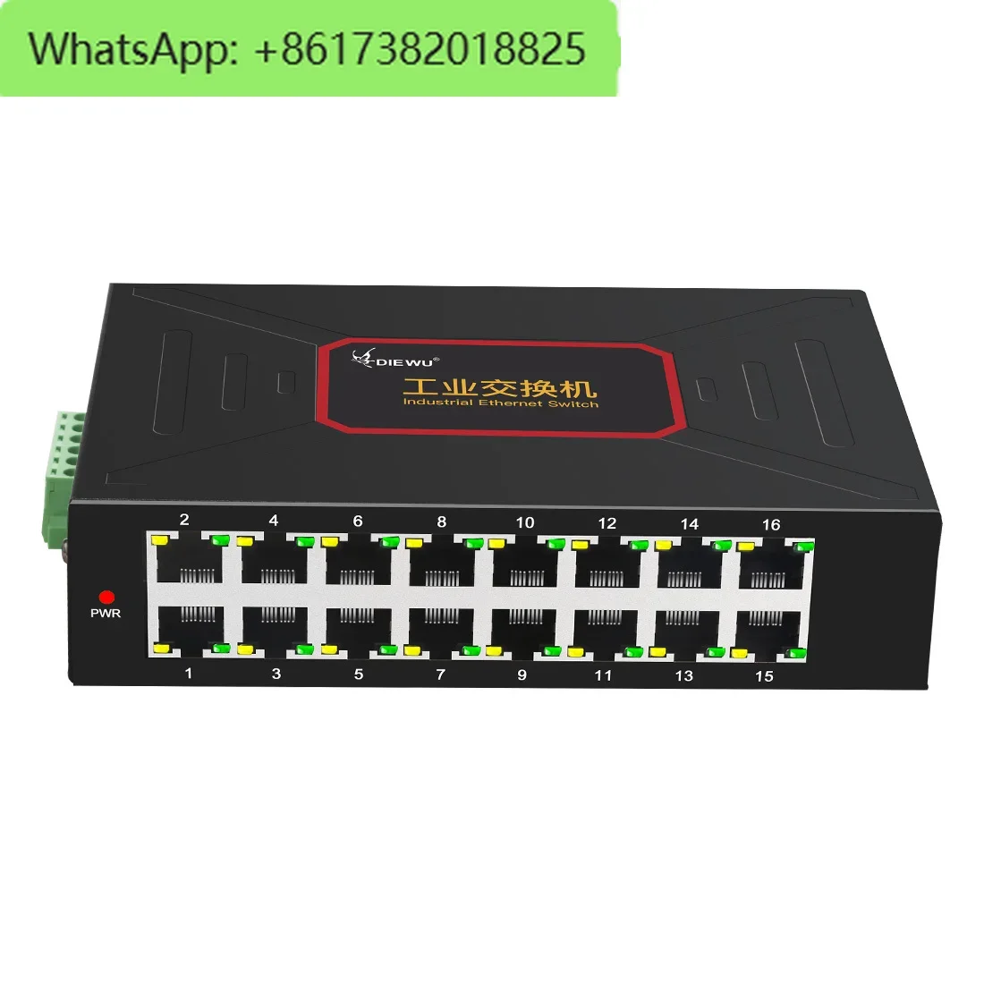 Metal Case 16 Ports Industrial-grad Ethernet Switches DC12~58V 10/100Mbps DIN Rail Type RJ45 Network Switch Support