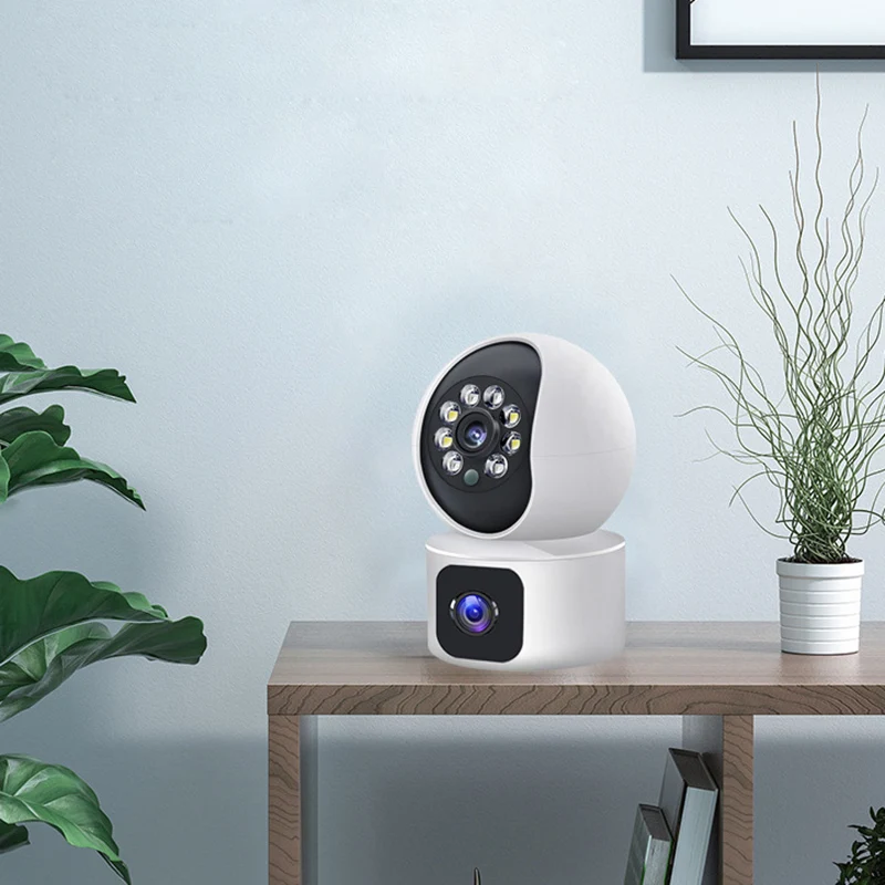 E9 กล้องส่องทางไกลกล้องรักษาความปลอดภัยกล้องติดตามร่างกายมนุษย์อัตโนมัติไร้สายในร่ม WIFI กล้องเฝ้าระวัง