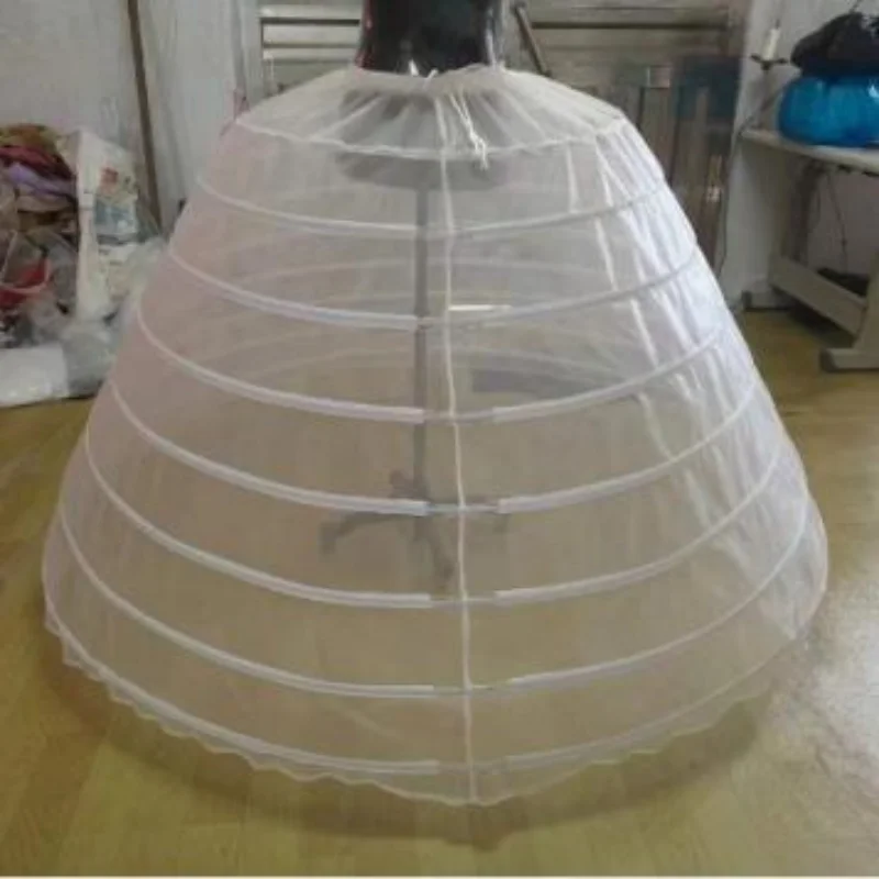 2025 Hot New Hot Sell 8-Hoop Wedding Crinoline for Bride White Organza Petticoat Oversized Skirt Support Bride's Wedding Dress