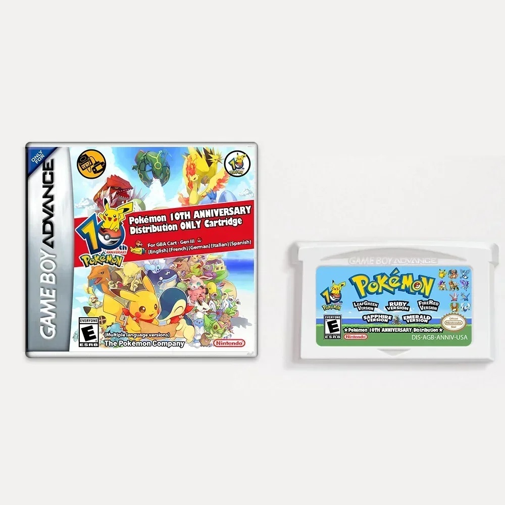 

GBA Game Cards for Pokemon 10th Anniversary Release Pokemon Distribution GBA Cart Distribution Cassette Cassette Gift