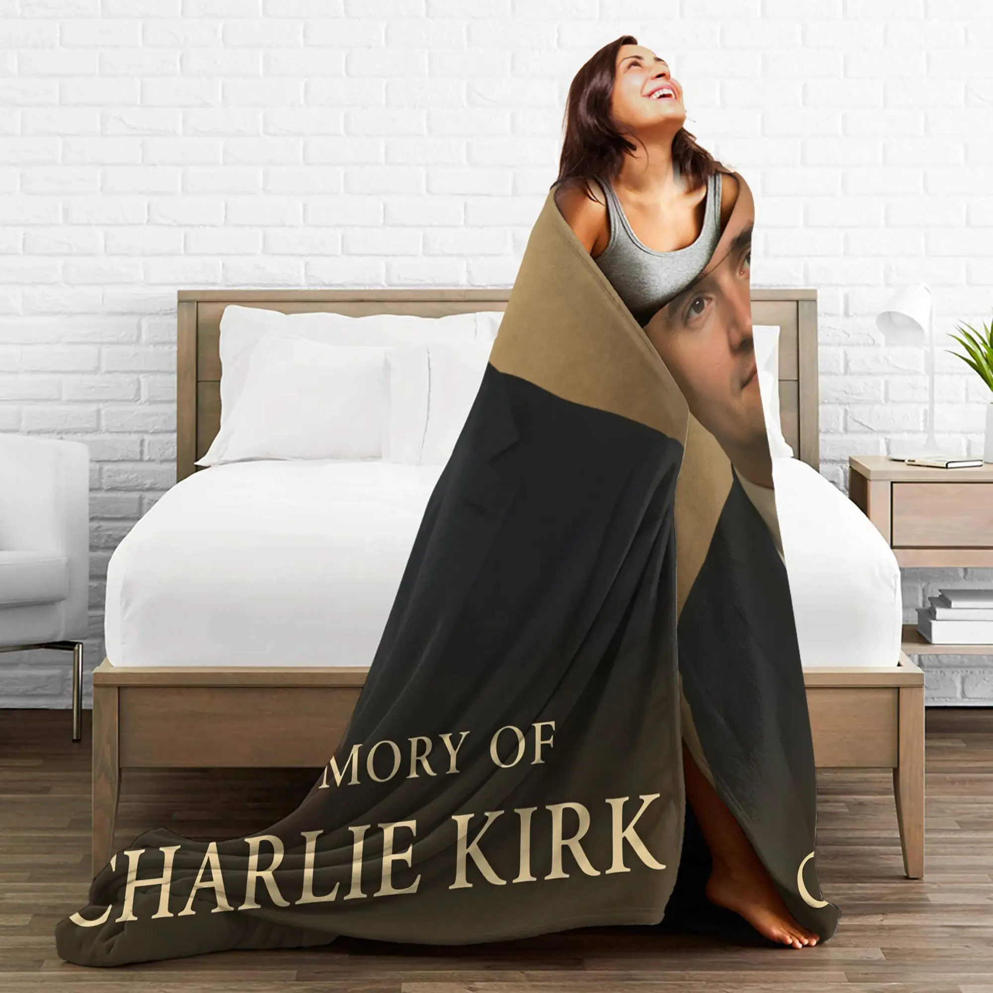 في ذكرى تشارلي كيرك البطانيات الملائكية الدافئة لينة أفخم رمي بطانية للفتيات الفتيان غرفة المعيشة الفانيلا المفرش #4