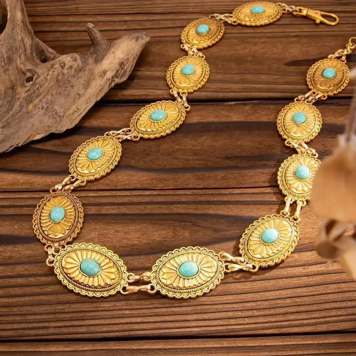 

Lacteo Fashion Creative Oval Elliptical Geometric Belt Belly Waist Chain Vintage Punk Adjustable Dress Accessories Body Jewelry