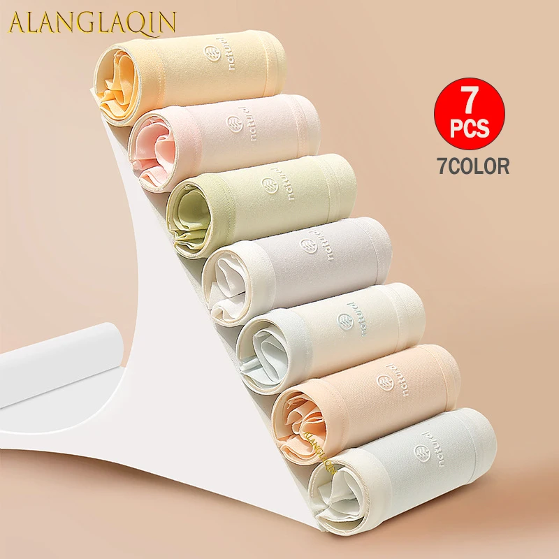 

7 шт. недельные брюки, хлопковые женские трусики, дышащее однотонное нижнее белье, милые трусы для девочек, мягкие трусы, сексуальное женское белье со средней талией