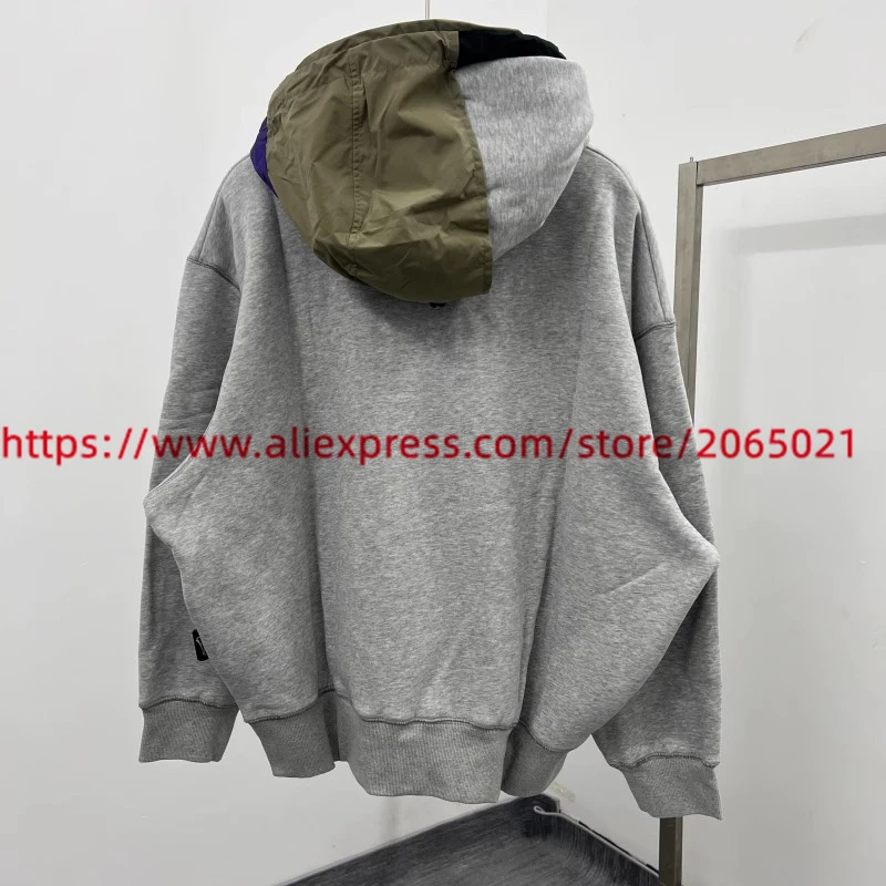 2023fw Bilayer Hoodie Men Women High Quality Blue Gray khaki Pullover