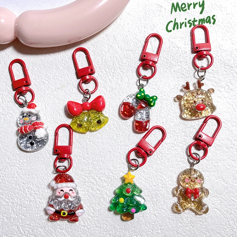 New Christmas Present Cartoon Cute Christmas Keychain Pendant Car Backpack Decoration Gift Christmas Tree Ornaments