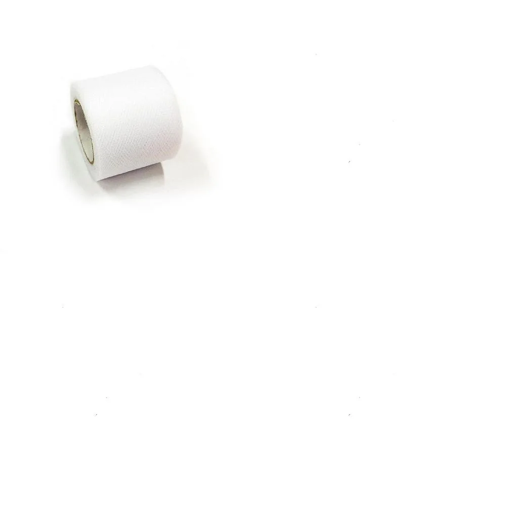 3 rollos de cintas decorativas de malla, tela de tul, rollo de tela de tul para hacer faldas, color blanco, 2 pulgadas (5 cm), aproximadamente 25 yardas/rollo (22,86 m/rollo)