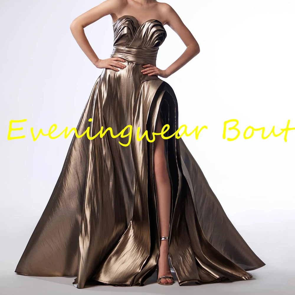 Angepasst Zarte A-Line Bodenlangen Liebsten Satin Ärmelloses Abendkleid Mode Foto Farbe vestidos para mujer