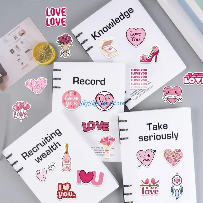 E65E Cartoon Graffiti Sticker Valentines Day Temed Sticker para scrapbooking Journal