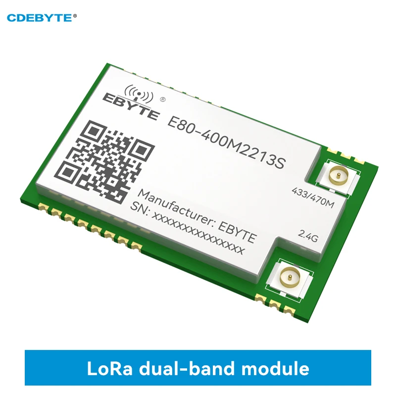 

433/868/915MHz 2.4G LR1121 Lora RF SMD SPI Module E80-400M2213S 5.6Km Sub-G TCXO WIFI Zigbee BLE IPEX Stamp Hole Antenna