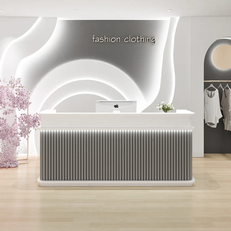 Modern Beauty Salon Reception Desk Clothing Store Information Desk Simplicity Cashier Mesa De Madera BlancaNordic Furniture