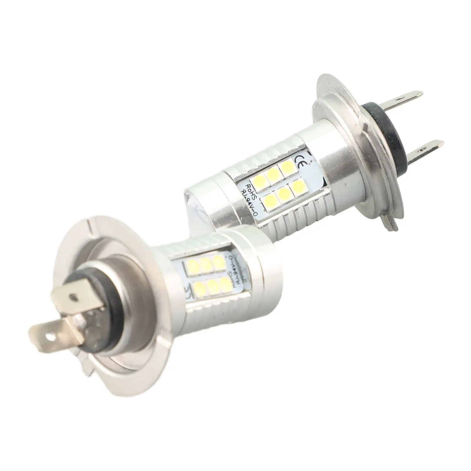 白色LEDヘッドライト電球キット,360度,フルアングル,プラグアンドプレイ,12V,ユニバーサル,H7, 8.5x4.0cm, 2個
