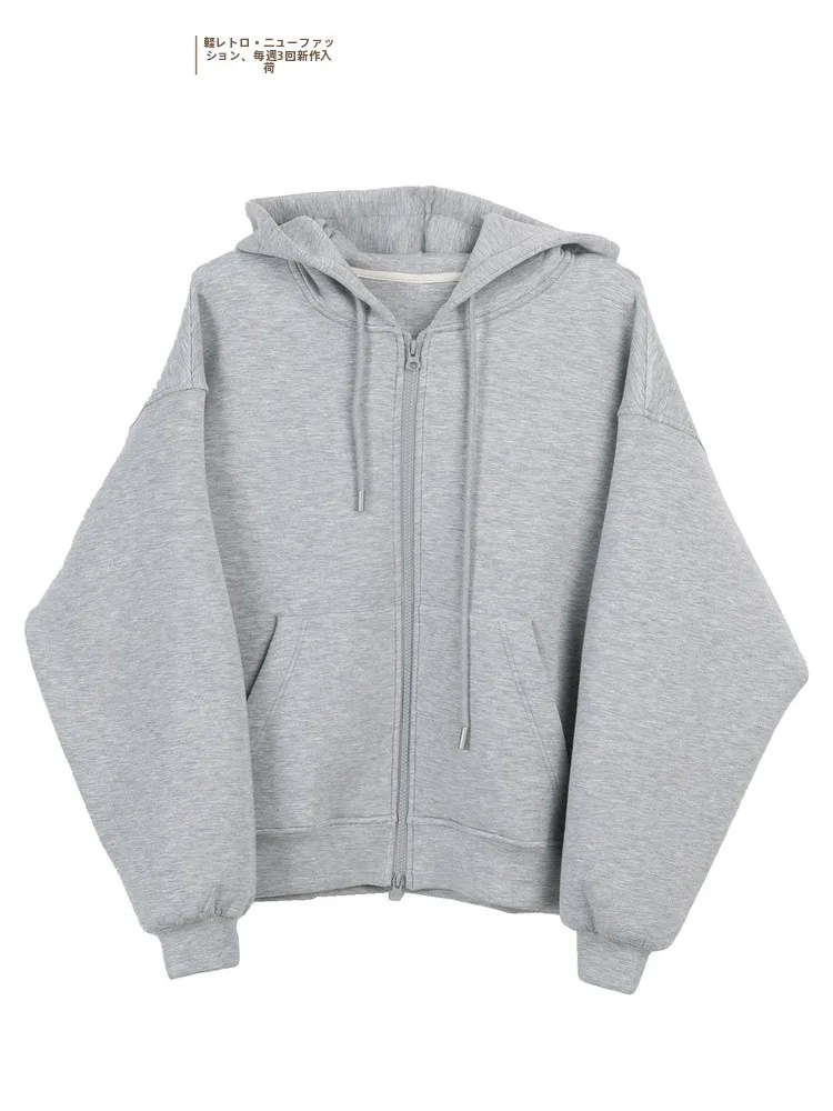 

Повседневная толстовка с капюшоном Jaet Memory's Start, весна 2026, новинка Sle, универсальная утягивающая женская верхняя одежда простого дизайна