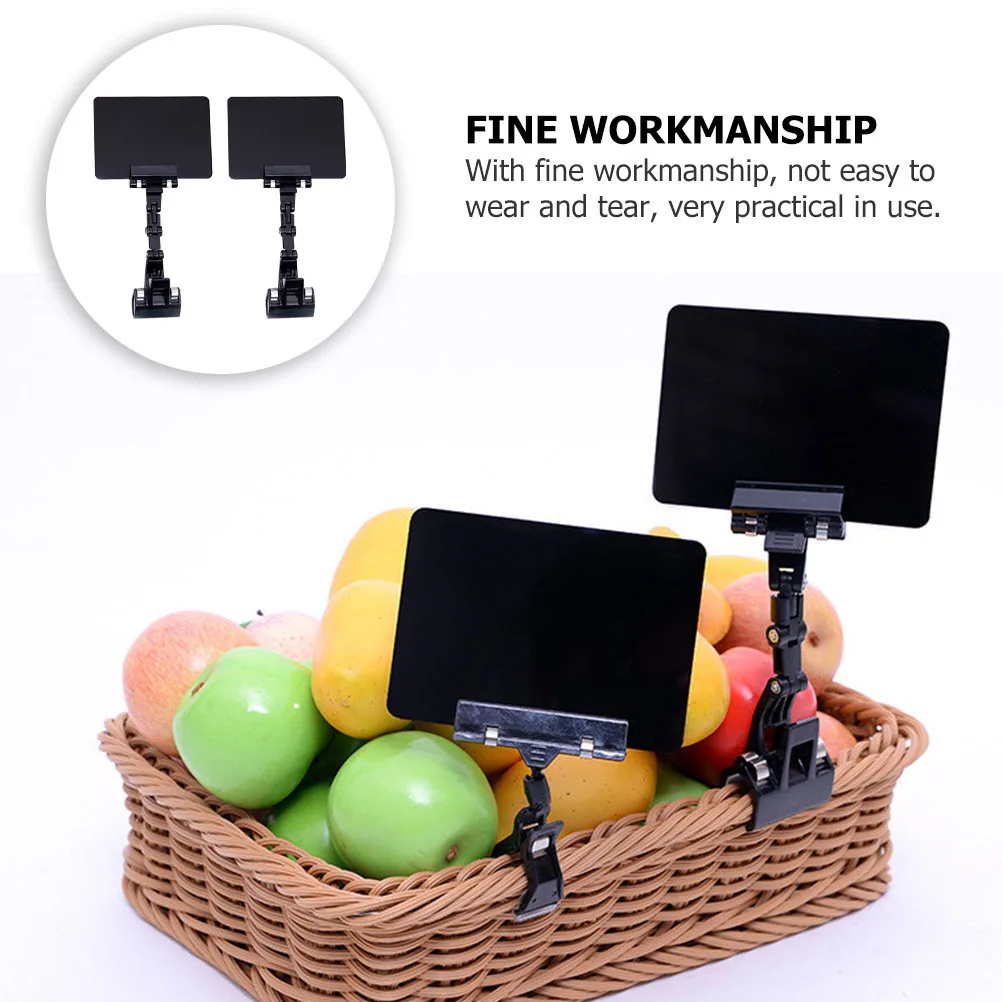 

2Pcs Price Tag Holders Premium Material Portable Advertising Clip Display Stand for Shops Restaurants Supermarkets Label Clips
