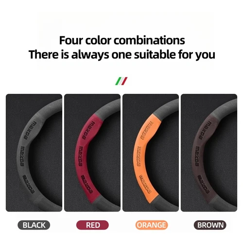Imagen 2 del producto Protector de cuero para volante con logotipo 3D de coche, para Mazda 2 3 5 6 BL BM GJ Atenza Axela Demio CX-3 CX3 CX-5 CX5 CX7 CX-7 CX-9 CX8 MX-5