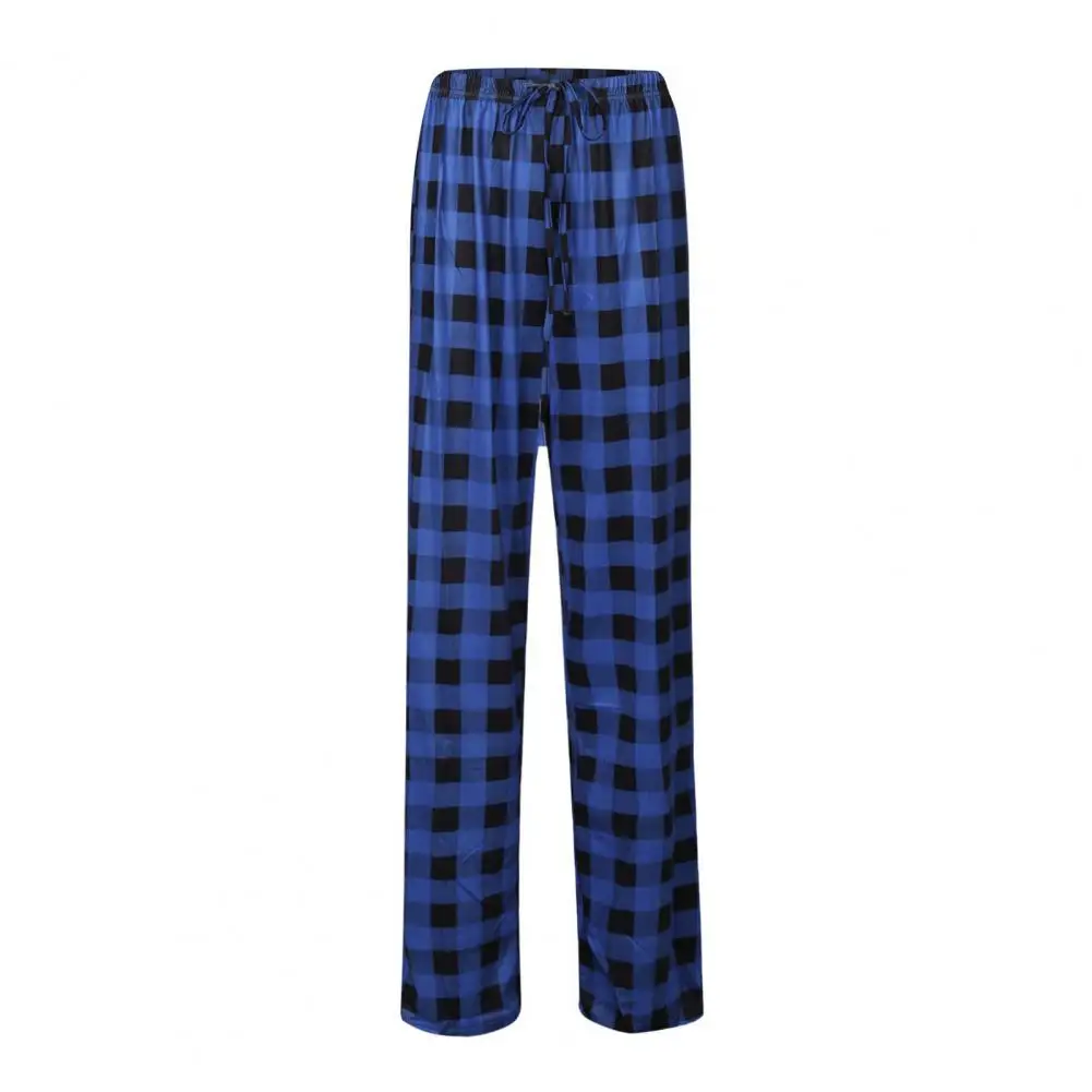 

Comfy Home Relaxation Pants Comfy Women's Pajama Pants Elastic Drawstring Waist Wide Leg Plaid Bottoms for Daily Wear Sleep