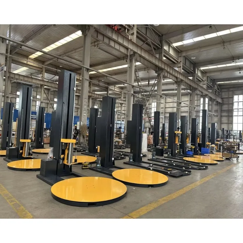 Electric Driven Carton Box Packing Film Wrapping Machine Tray Pallet Stretch Shrink Wrap Machine For Food Beverage Paper