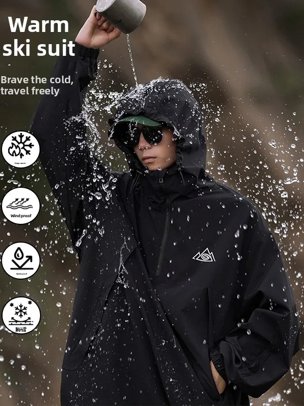 

Men's Thiened Winter Outdoor Climbing Clothes Waterproof Windproof Snowboard Suit Jaet Coat Cotton Workwear Faionable