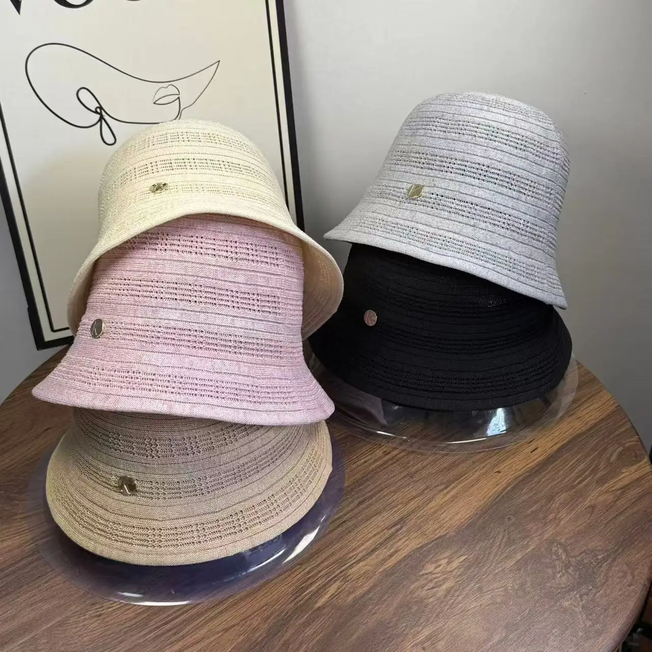

Japanese Paper Small Brim Sun Bucket Hat Retro Small Standard Knitted Hollow Ultra-light Foldable Storage Bucket Hat