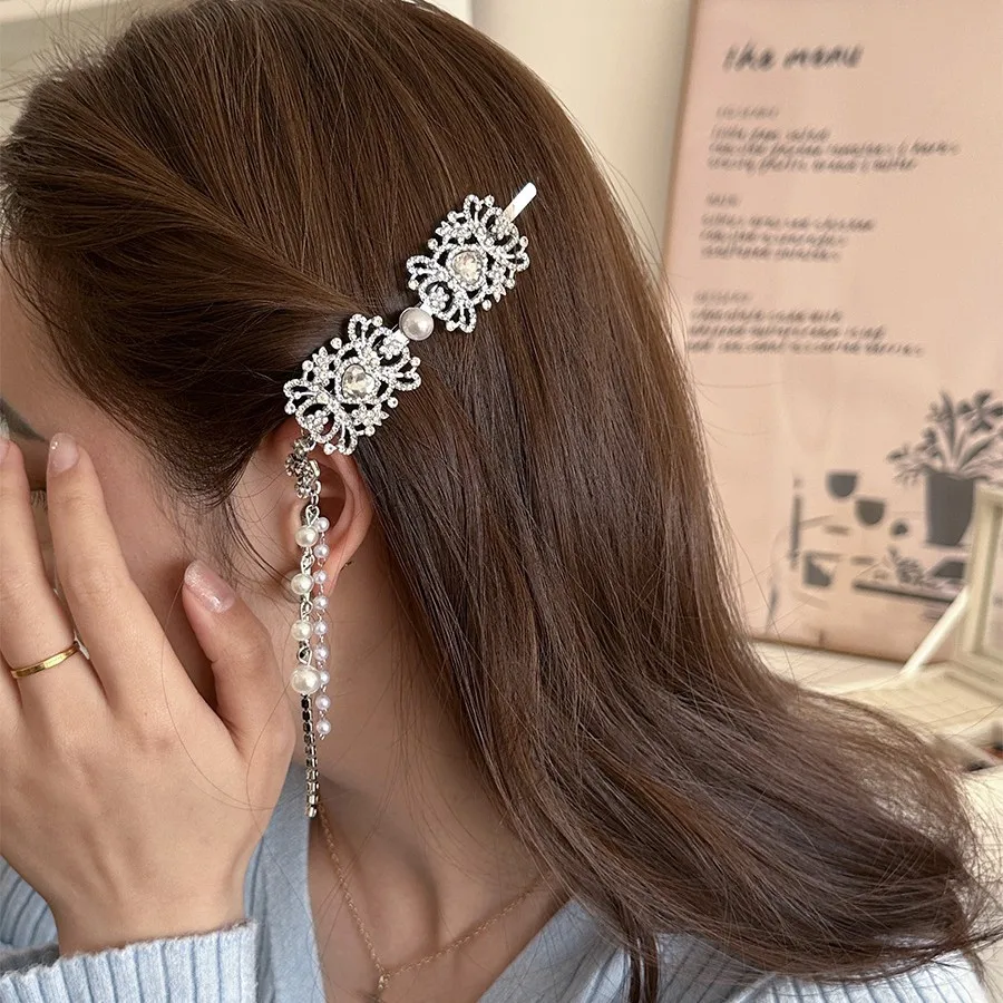 Long Tassel Side Hair Clip New Chinese Vintage Ethnic Premium Elegant Alligator Clip for Women Daily Party