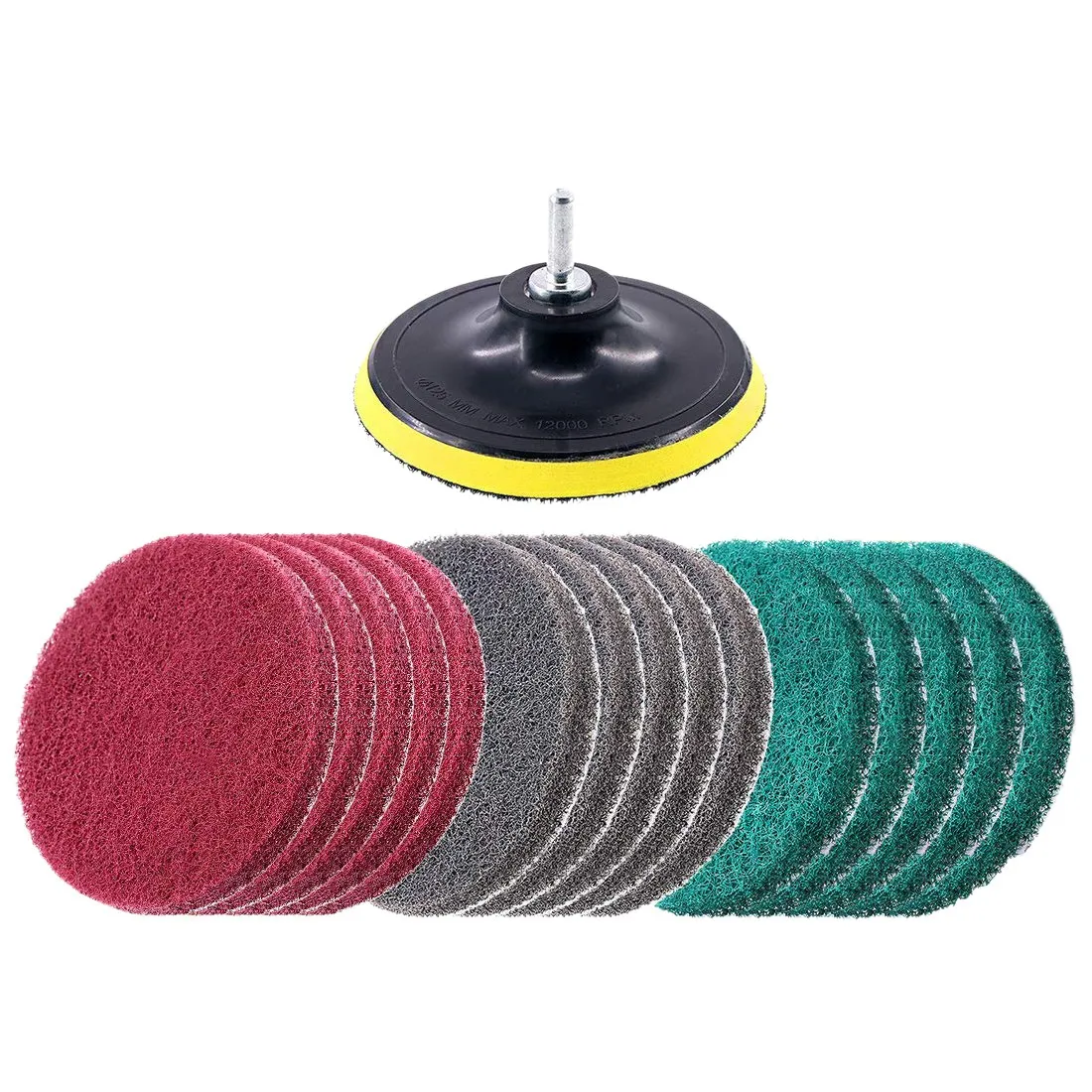 

16Pcs 5Inch 3 Different Color Scrubbing Pads Drill Powered Brush Tile Scrubber Scouring Pads Cleaning Kit Abrasive Buffing Pa