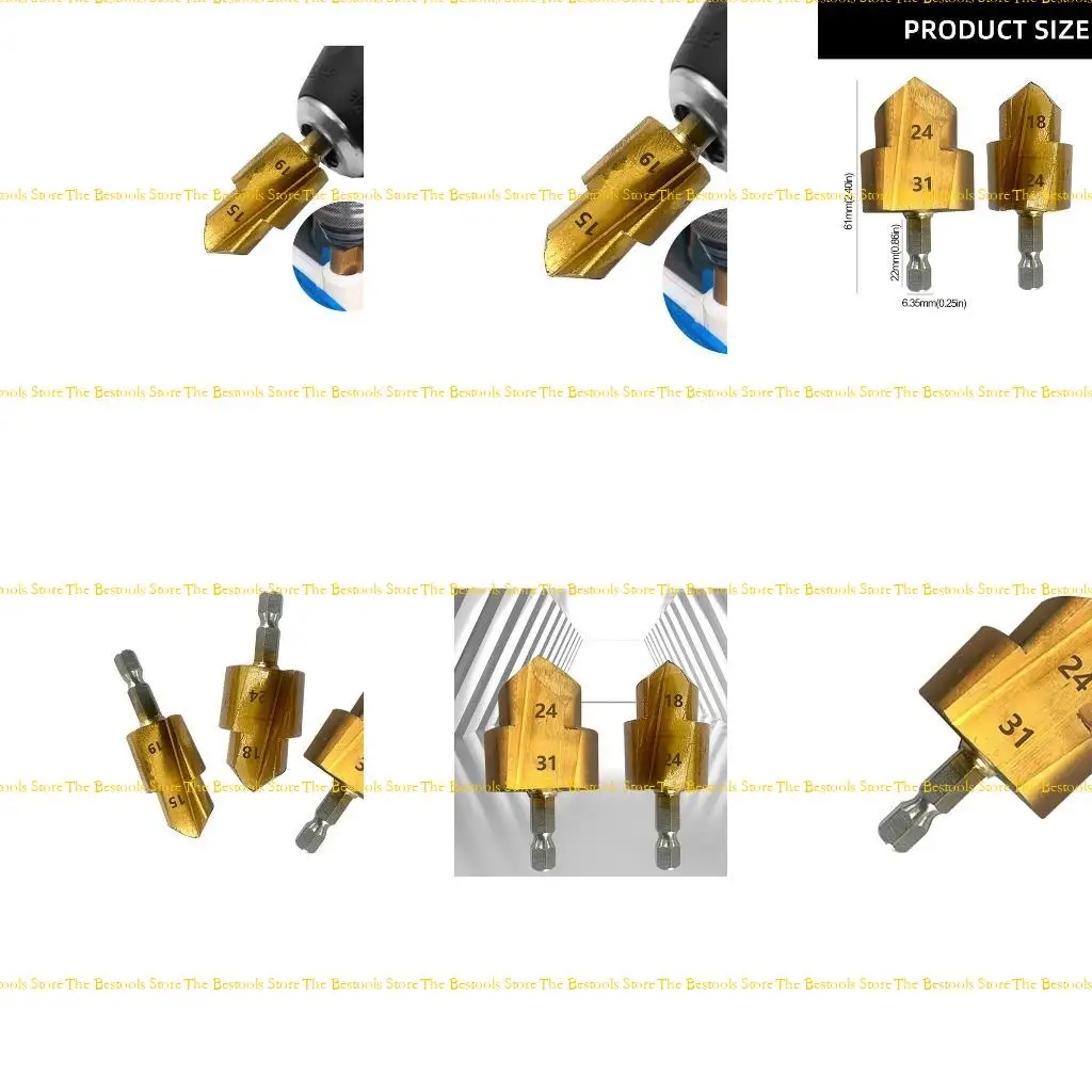 

12PF 3Pcs Lifting Stepped Drill Replacement Practical Multipurpose Bearing Steel