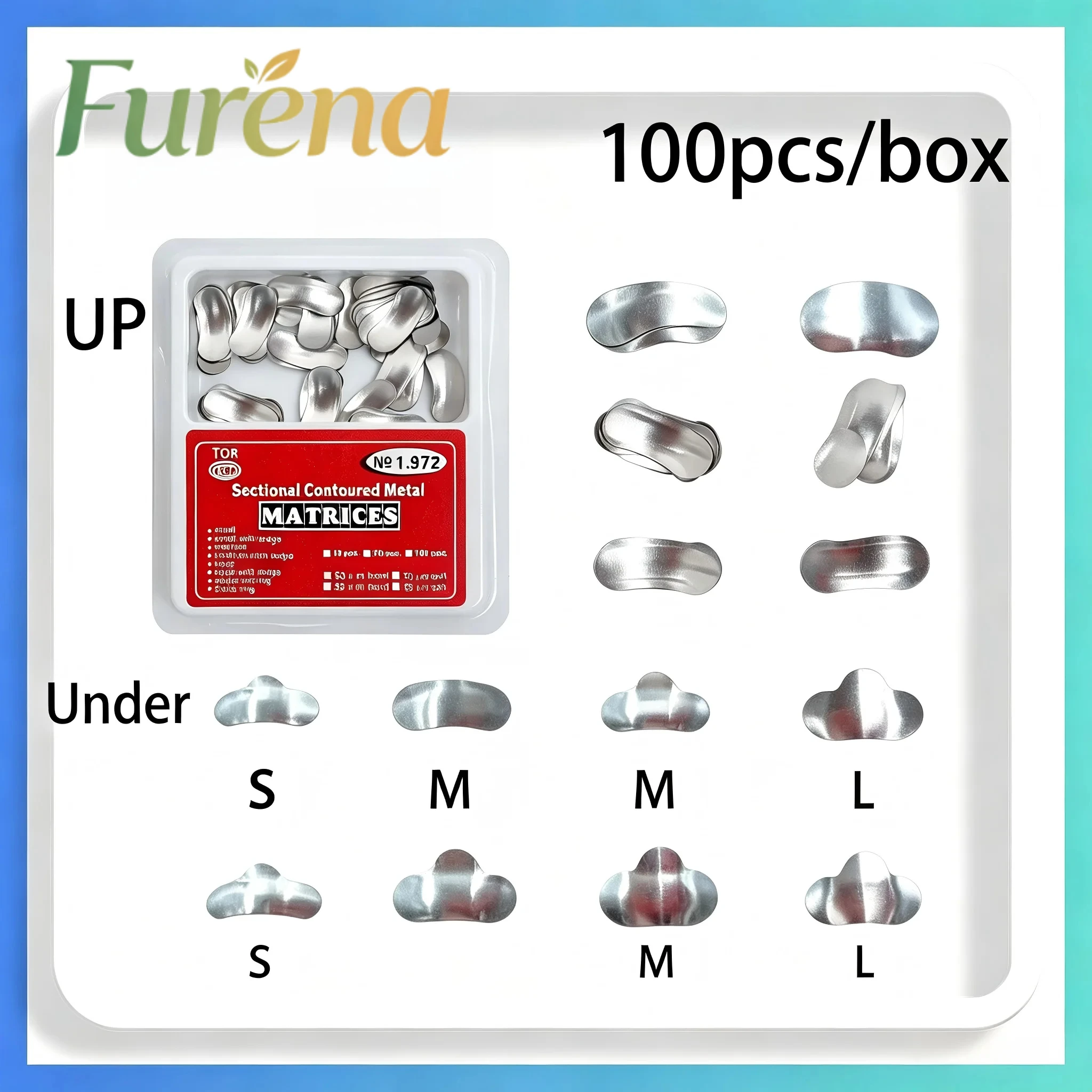 100PCS Dental Sectional Matrix System Palodent V3 Style Band Ring Clamp 3D Wedges Plier Set for Types NO.1.971-1.976 - view 2