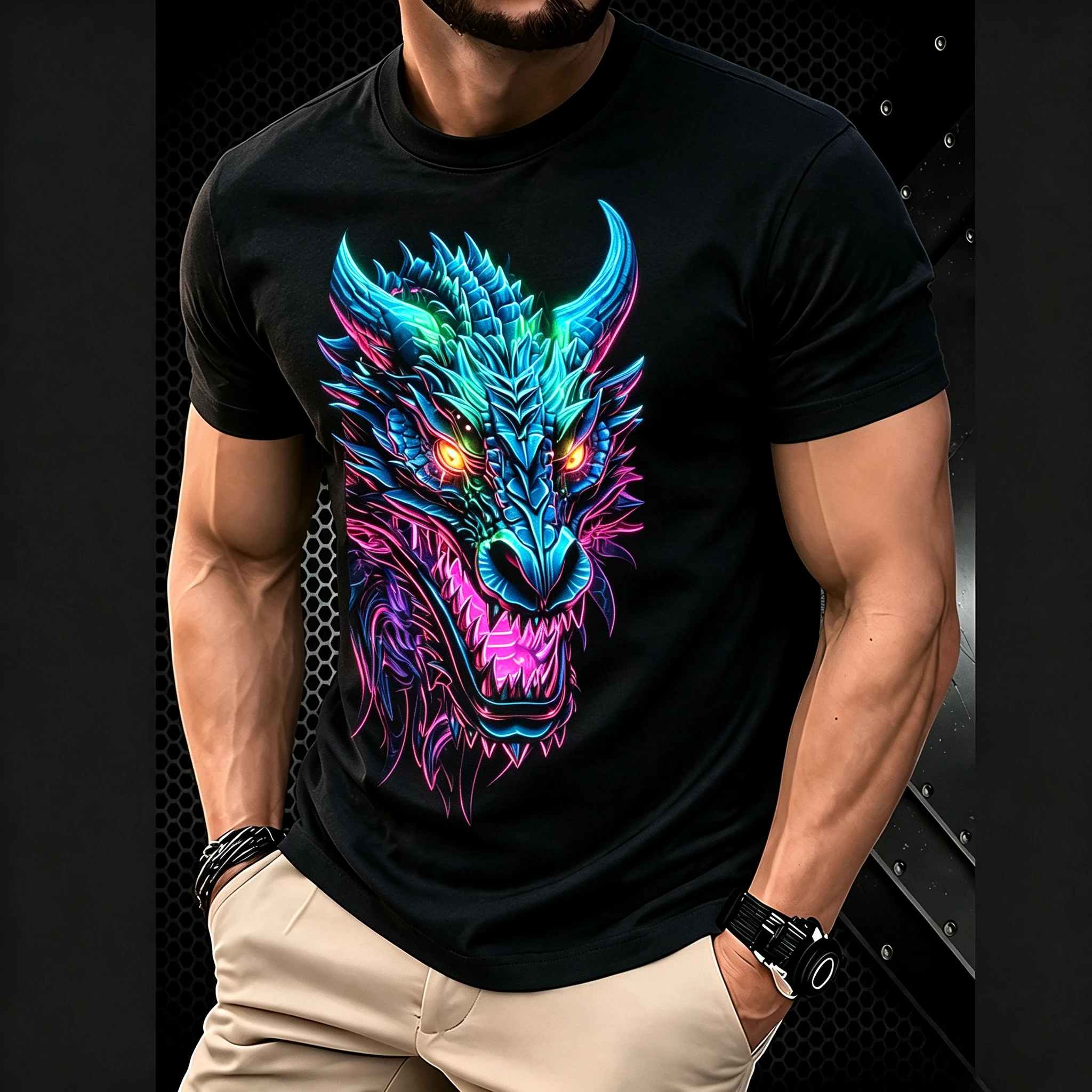 Japanese Dragon Men Woman Plain T Shirt Pattern Print Comfortable Soft Breathable Suitable Wear Super Flattering To The Figure