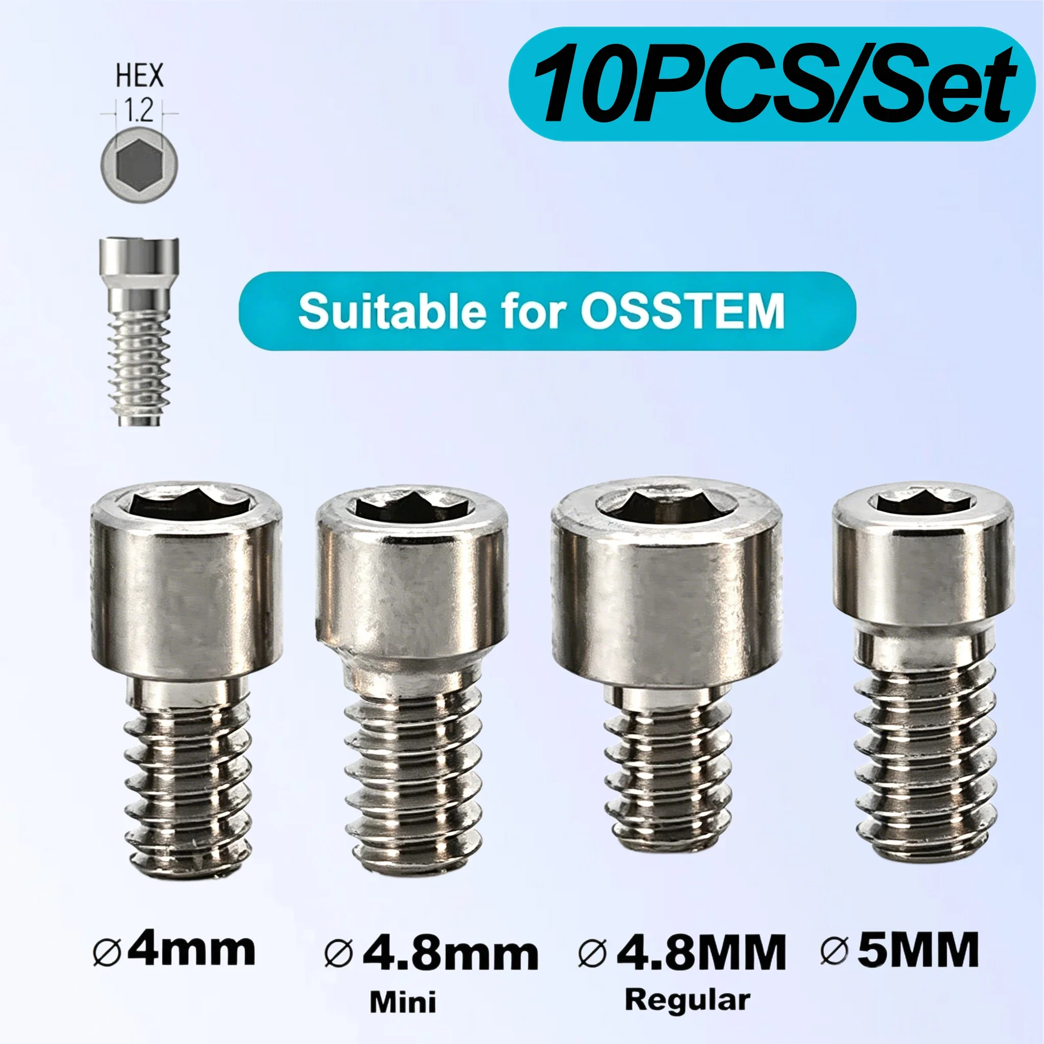 

10Pcs Titanium Dental Healing Accessories Bridge Screws for Osstem Abutment Regular Implant Multi Diameter for Prosthetics