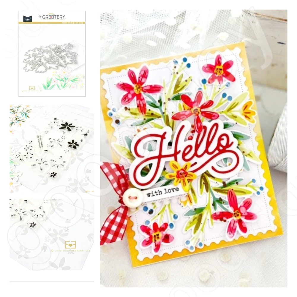 

2022 Arrival New Daisy Days Metal Dies Stamps Stencil Scrapbook Diary Decoration Embossing Template Diy Greeting Card Handmade