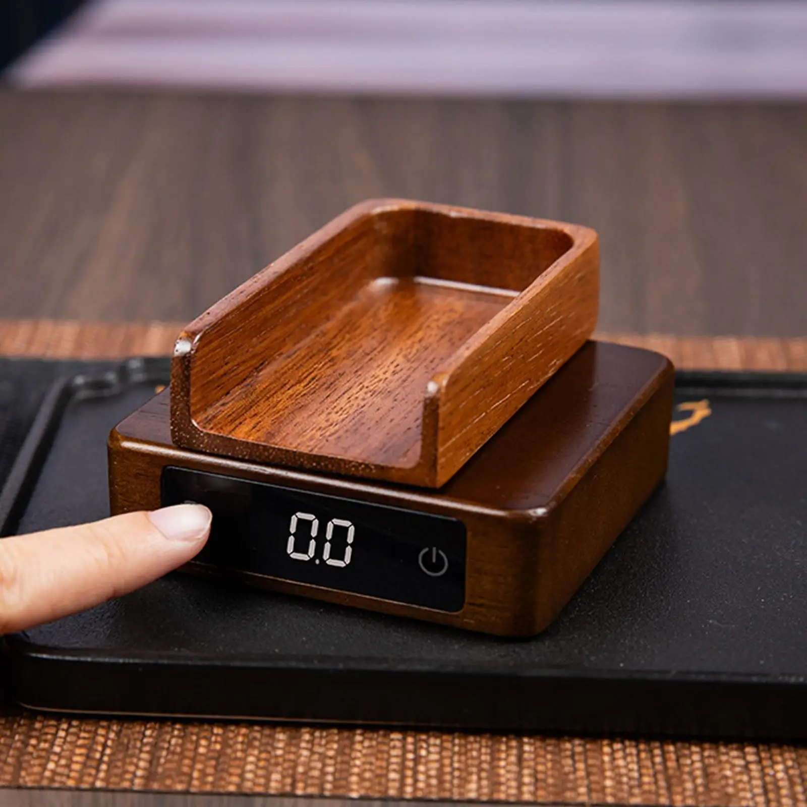 Mini Solid Wood Kitchen Tea Electronic Scale Pu Erh Tea Gram Accurate Scales Household Portable Coffee Bean Scales Digital