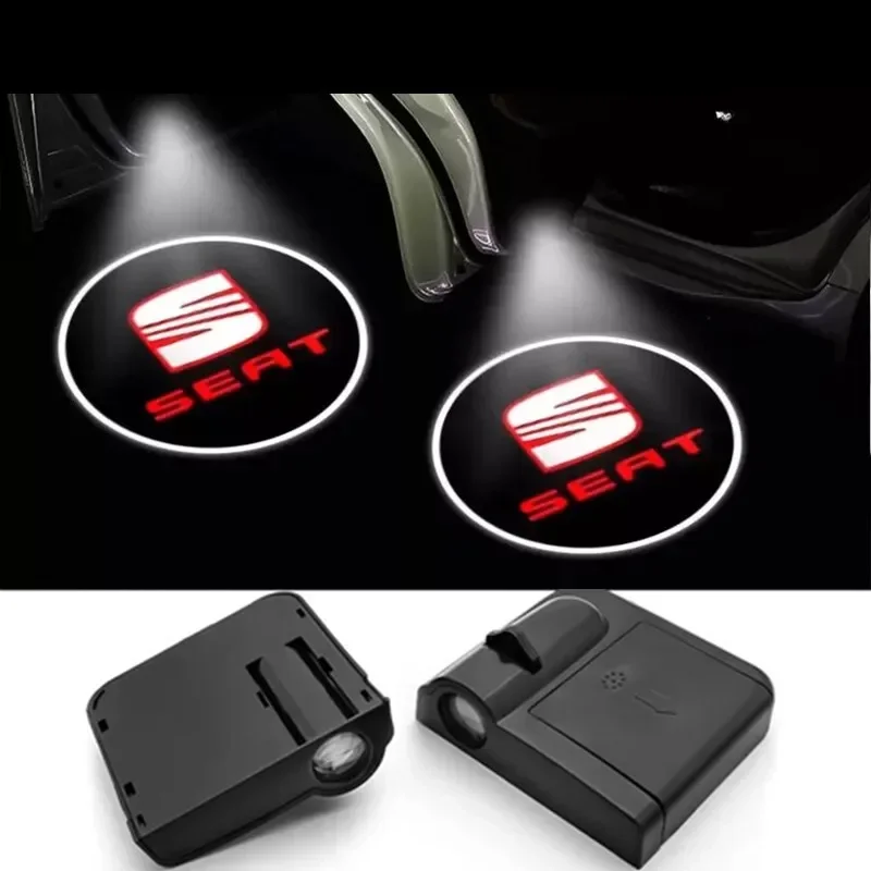 

LED Car Logo Door Welcome Shadow Laser Decoration Light Accessorie For Seat Leon 1 2 3 Ateca Ibiza 6J Toledo Exeo Cordoba FR MK3