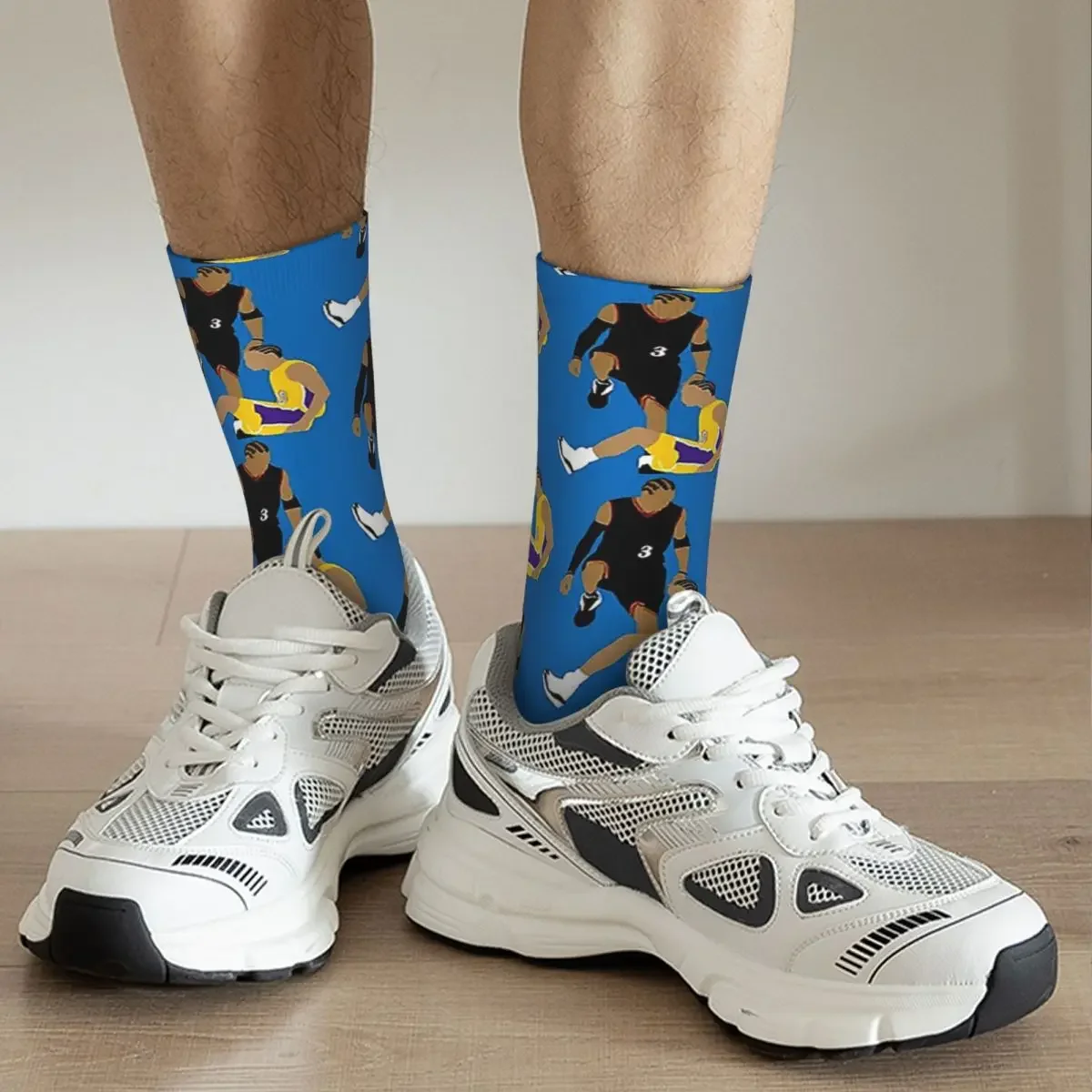 Allen Iverson Stepover Socks, Harajuku, Meias Super Macias, Meias Longas Para Toda a Temporada, Acessórios Unisex, Presentes de Natal