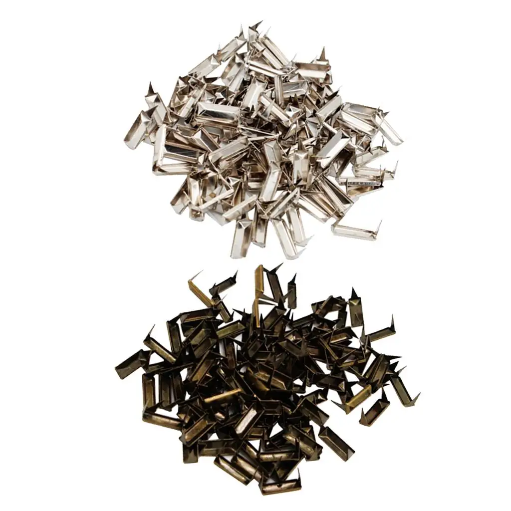 100 Pieces Fashion Rectangle Rivet Metal Studs s Spikes Punk Leather Craft