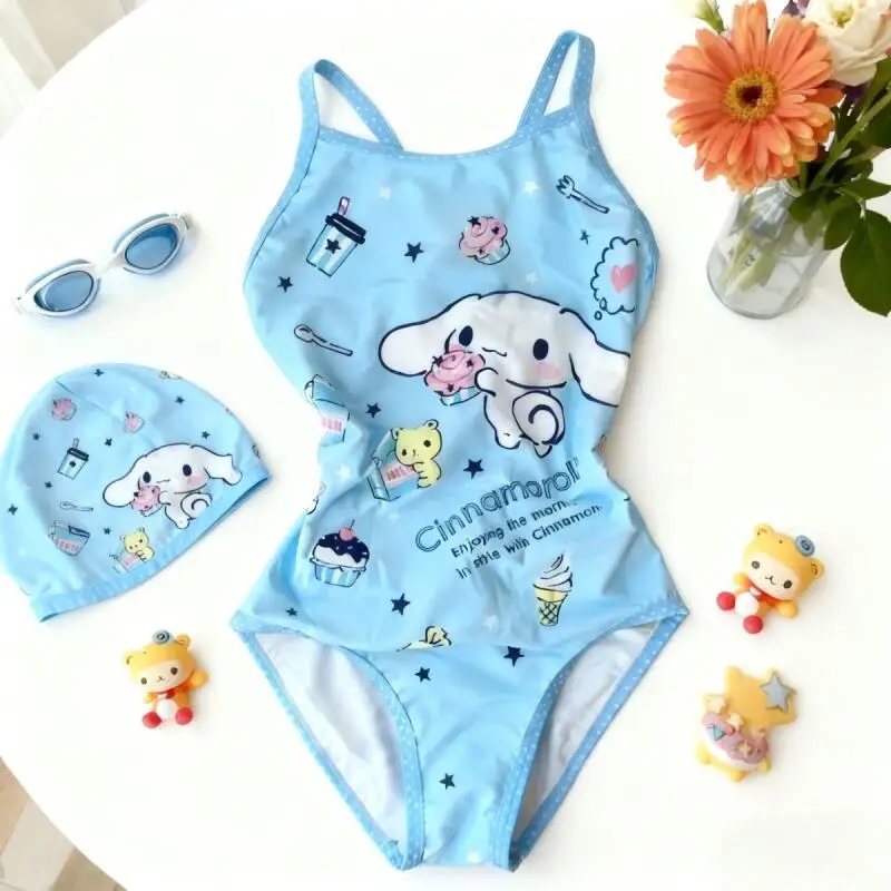 

Cartoon Cinnamoroll Swimsuit Sanrios Women Jumpsuit Swimsuit Cute Girls Student Pool Professional Swimsuit Quick Dry Girls Gift