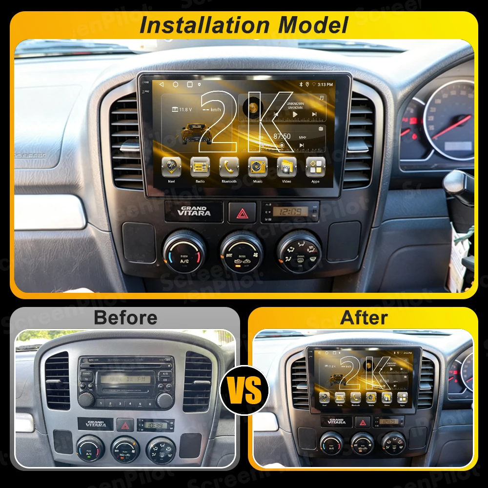 Android 16 For Suzuki Grand Vitara XL-7 1998 - 2005 Multimedia Video Player Carplay 8 Core GPS Navigation 2K QLED Wifi Bluetooth