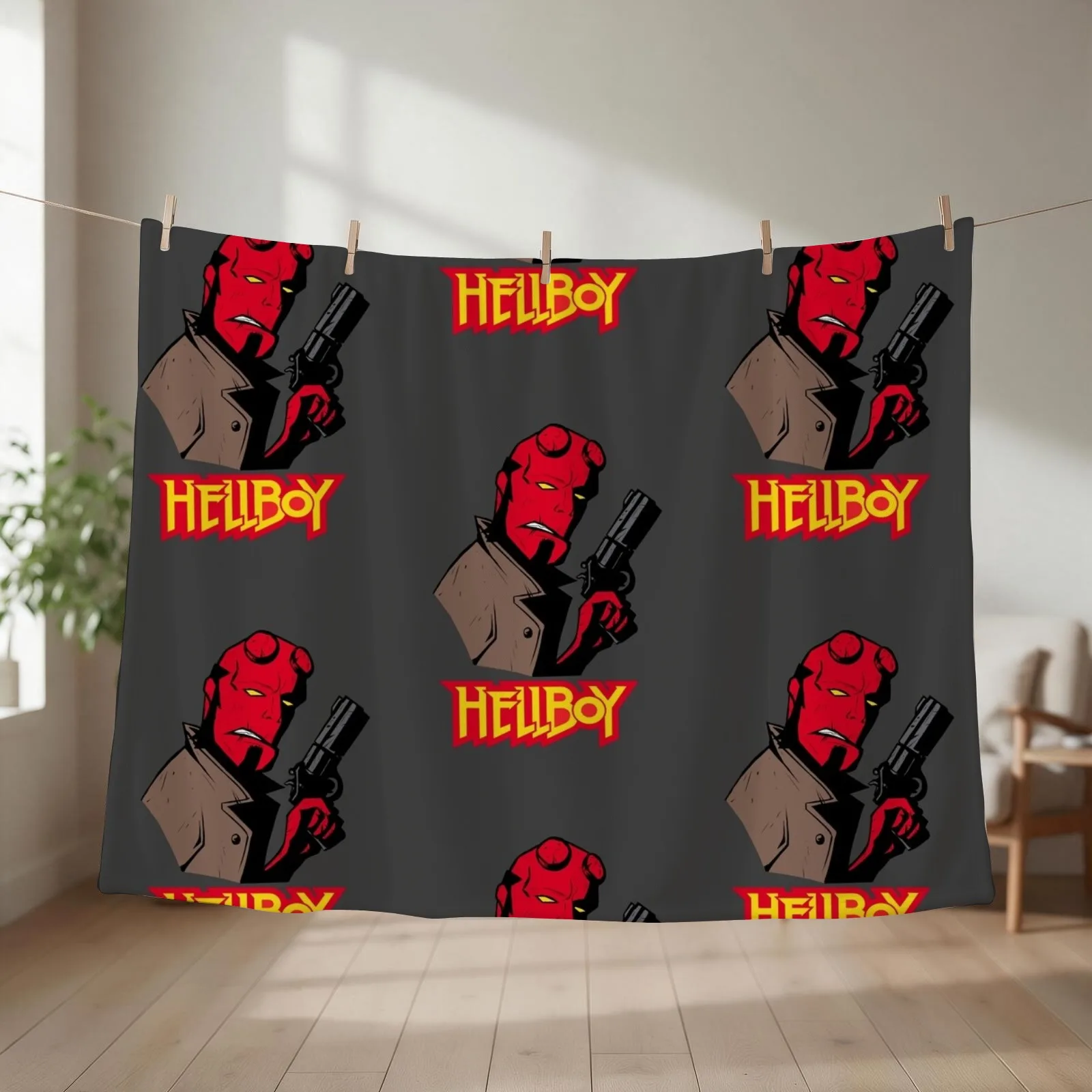 Hellboy Throw Blanket couch cozy soft plush fuzzy picnic outdoor blanket