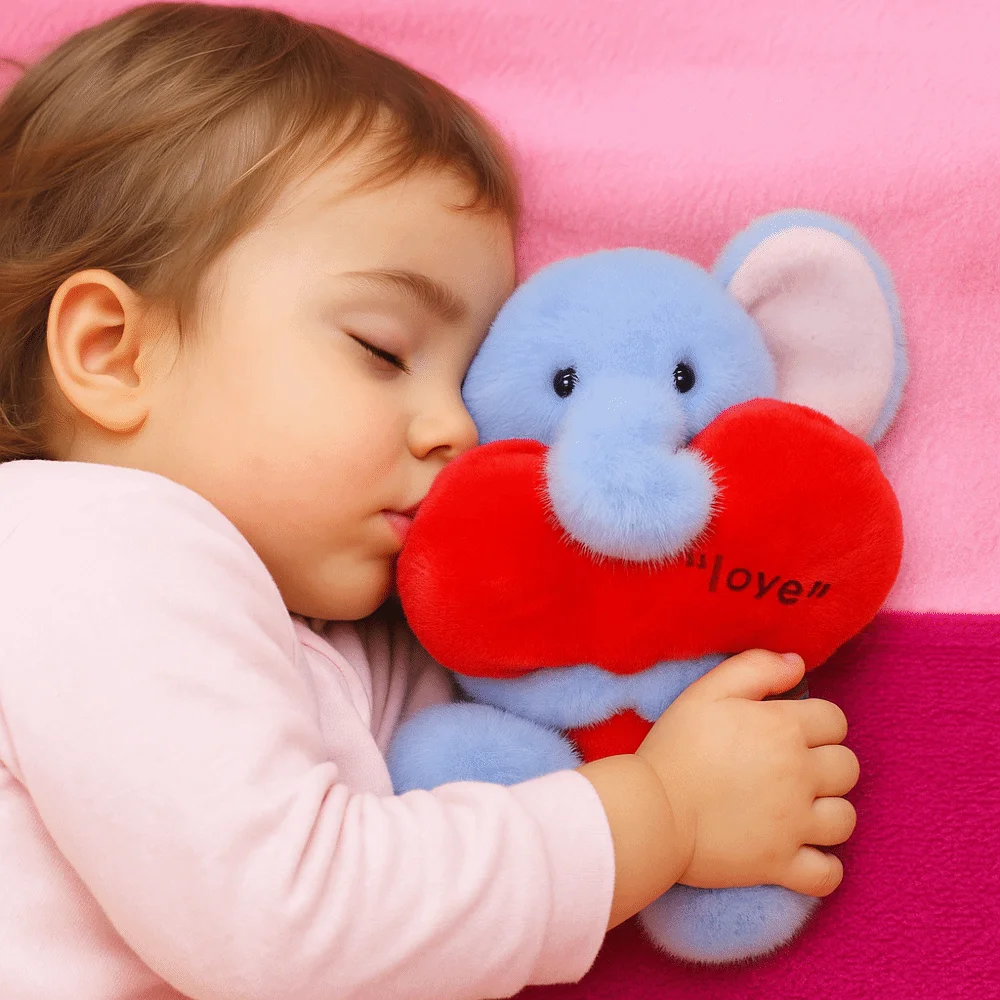 

PP Cotton Hold Heart Rabbit Plush Doll Fluffy Handmade Heart Beart Stuffed Animal Doll Interactive Comfortable