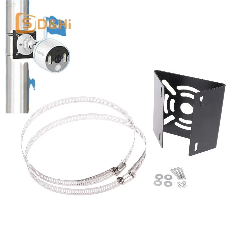 1 Set Universal Joint Pole Column Holding Monitoring Bracket Camcorder Back Stand Iron Hoop Plate Street Light Pole Mount Holder