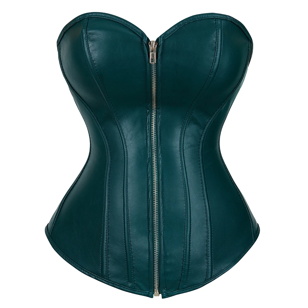 

Steampunk Gothic Faux Leather Overbust Corset Burlesque Sexy Bustier For Women Body Shaper Corselet Lingerie Top Plus Size