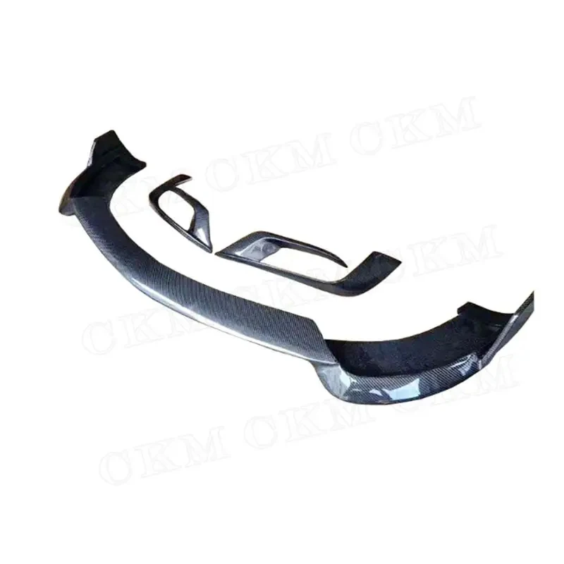Carbon Fiber Front Lip Spoiler & Fog Lamp Eyelid Trims S Class W222 S63 S65 2014-2017
