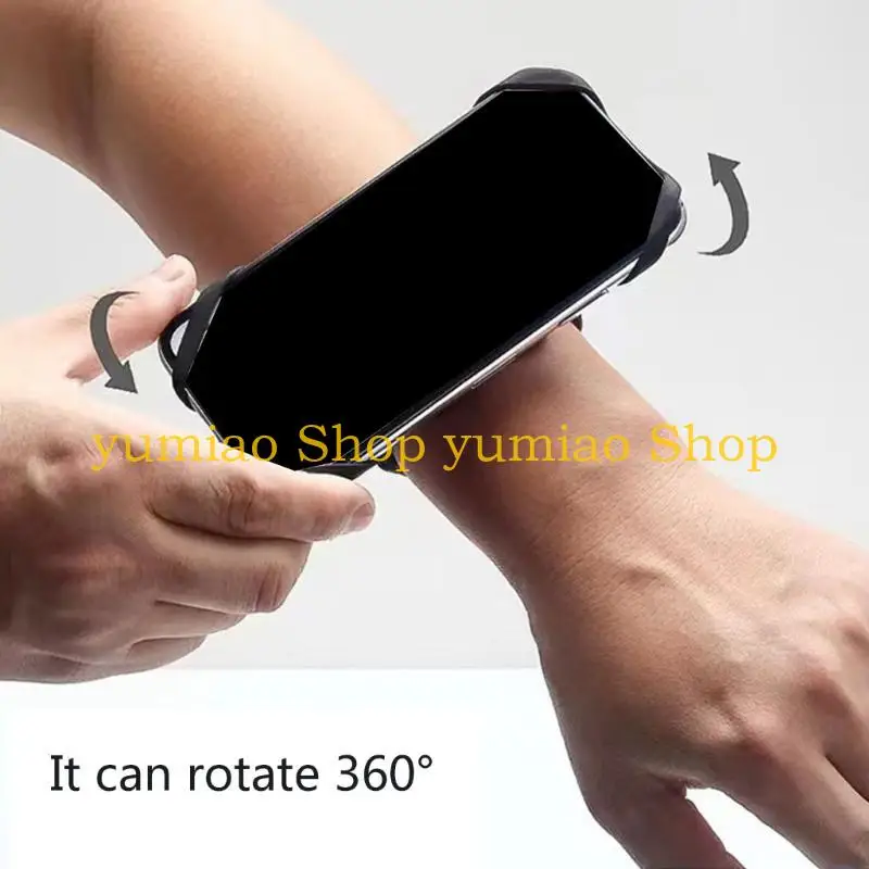 587B Adjustable Stretchable Fitness Arm Strap For Mobile Devices With Rotating Mount Secure Elastic Closures Gym Compatible